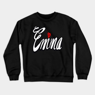 Emma popular girls first name in white. Personalized personalised customised name Emma. Crewneck Sweatshirt